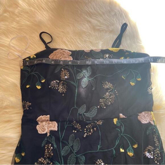 NWOT Lulus Rue Black Floral Embroidered Sequin Bodycon Mini Dress - Picture 5 of 10